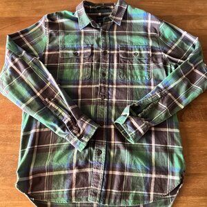 Lucky Brand Saturday Stretch Men's Medium Shirt Plaid Deebo‎ Flannel Multicolor